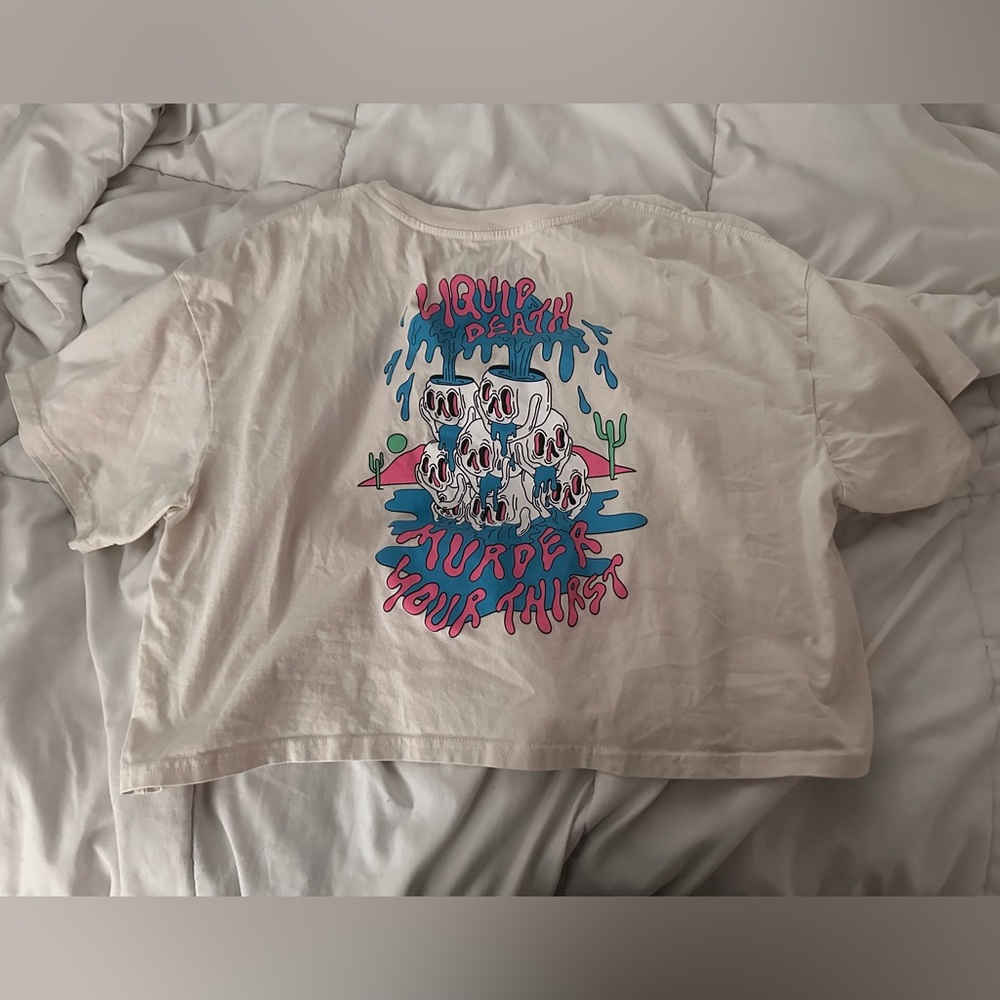 Liquid Death Crop Shirt NWOT